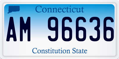 CT license plate AM96636