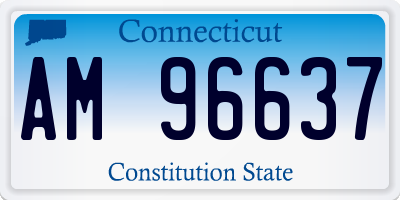 CT license plate AM96637