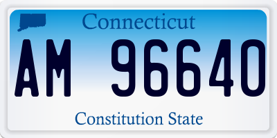 CT license plate AM96640