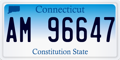 CT license plate AM96647