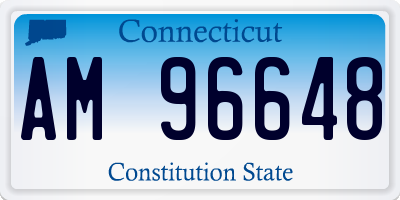 CT license plate AM96648