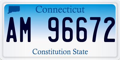 CT license plate AM96672