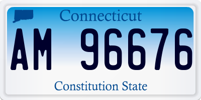 CT license plate AM96676