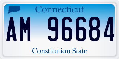 CT license plate AM96684