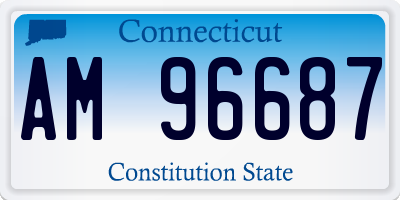 CT license plate AM96687