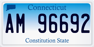CT license plate AM96692