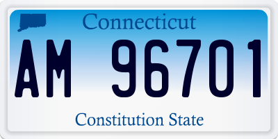 CT license plate AM96701