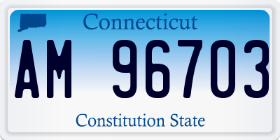 CT license plate AM96703