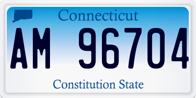 CT license plate AM96704