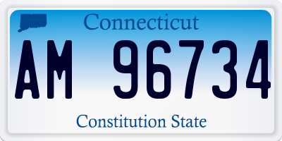 CT license plate AM96734