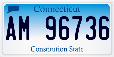CT license plate AM96736