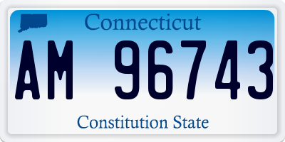 CT license plate AM96743
