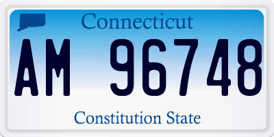 CT license plate AM96748