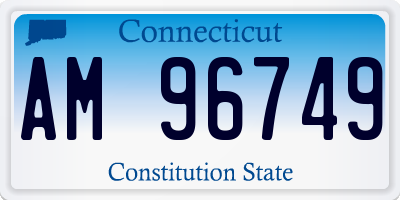 CT license plate AM96749