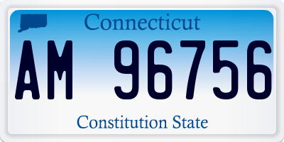 CT license plate AM96756