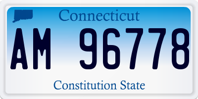 CT license plate AM96778