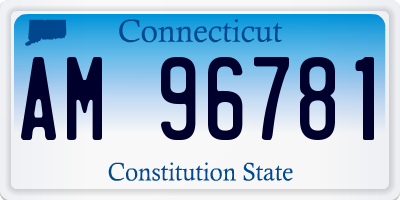 CT license plate AM96781