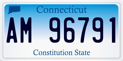 CT license plate AM96791