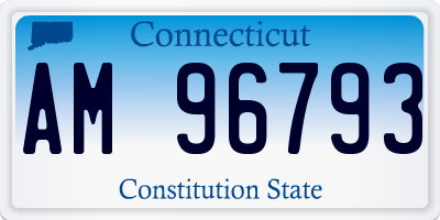 CT license plate AM96793