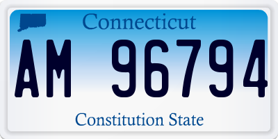 CT license plate AM96794