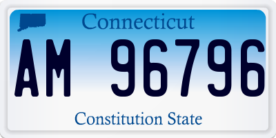 CT license plate AM96796
