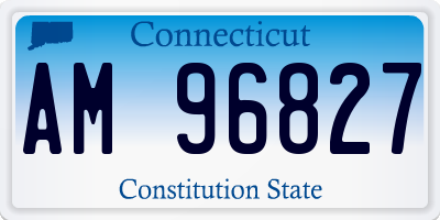 CT license plate AM96827