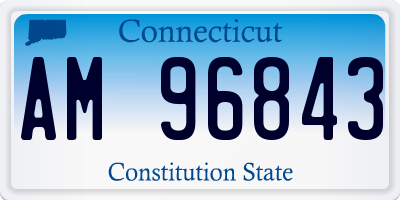 CT license plate AM96843