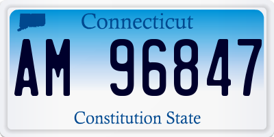 CT license plate AM96847