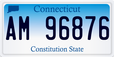CT license plate AM96876