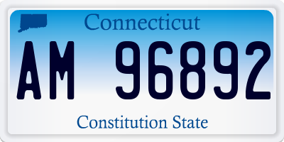 CT license plate AM96892