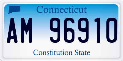CT license plate AM96910
