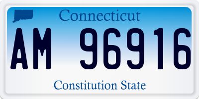 CT license plate AM96916