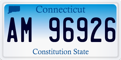 CT license plate AM96926