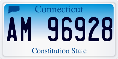CT license plate AM96928