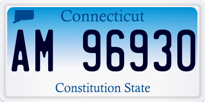 CT license plate AM96930