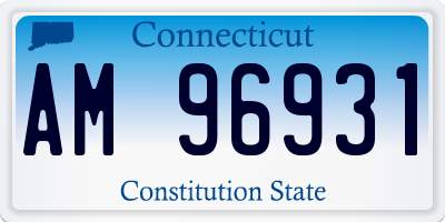 CT license plate AM96931