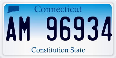 CT license plate AM96934