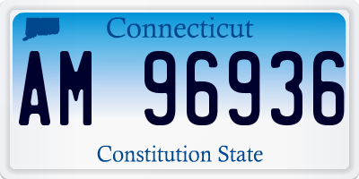 CT license plate AM96936