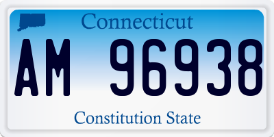 CT license plate AM96938
