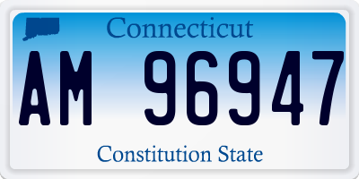 CT license plate AM96947