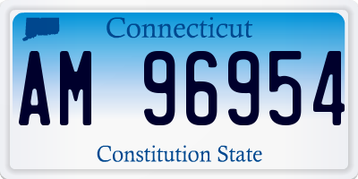 CT license plate AM96954