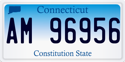 CT license plate AM96956