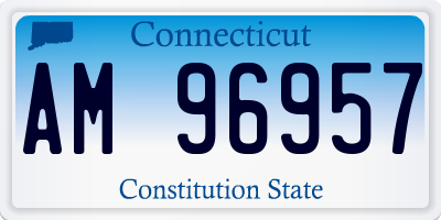 CT license plate AM96957