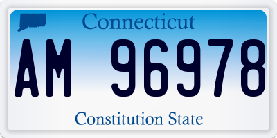 CT license plate AM96978