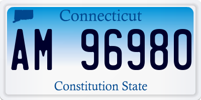 CT license plate AM96980