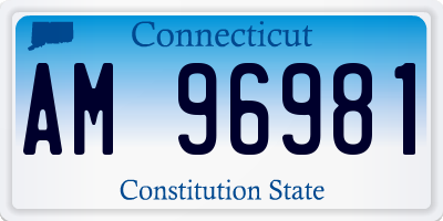 CT license plate AM96981