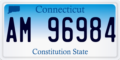 CT license plate AM96984