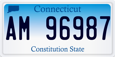 CT license plate AM96987