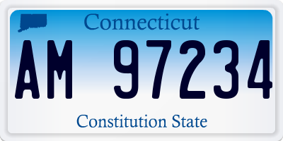 CT license plate AM97234