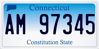 CT license plate AM97345